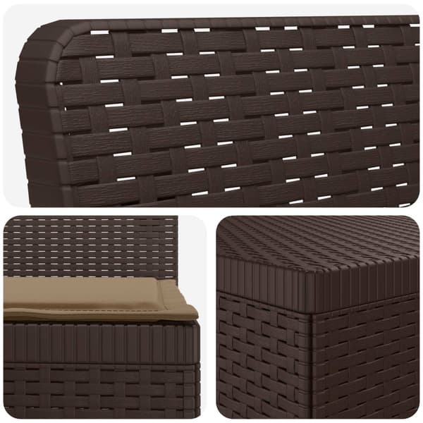3-sits trädgårdsoffa med kuddar Rattan-look PP Brun
