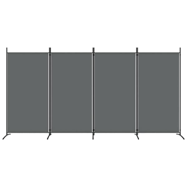 Rumsavdelare 4 paneler antracit 346x180 cm tyg