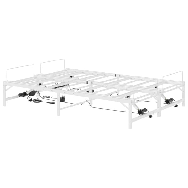 Elektrisk Justerbar Säng Ram Vit 140 x 190 cm Stål
