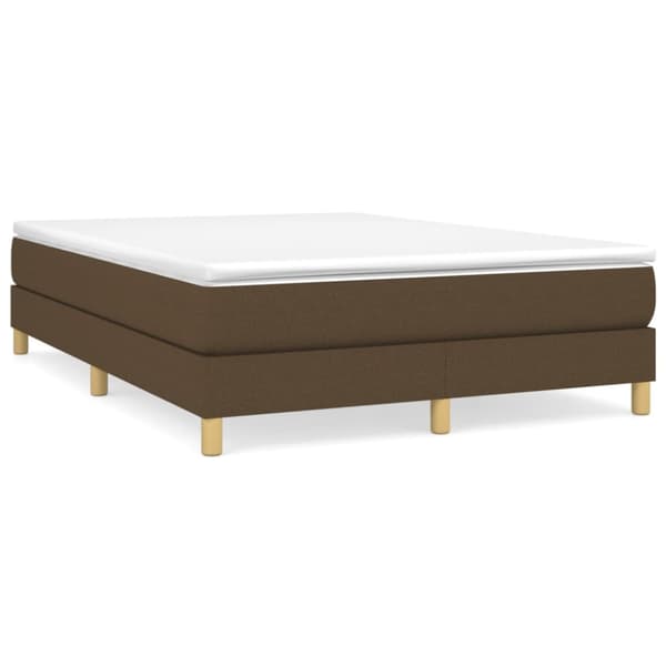Boxspring-sängram mörkbrun 140x190 cm tyg