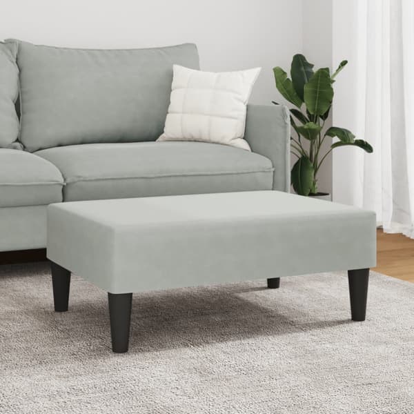 Fotpall Ljusgrå 77x55x31 cm sammet