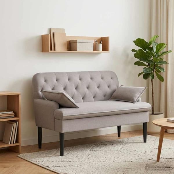 Loveseat med knapprapport Taupe 111 x 68 x 80 cm Tyg