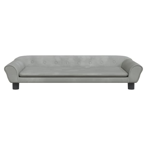 Barnsoffa ljusgrå 100x50x26 cm sammet