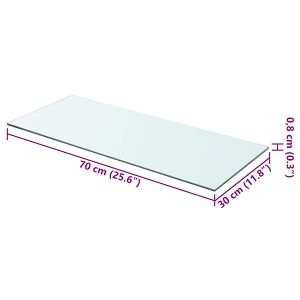 Hyllplan glas genomskinlig 70x30 cm
