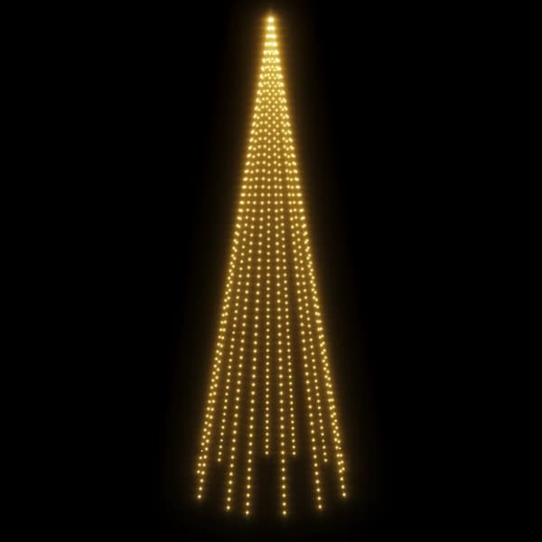 Julgran på flaggstång varmvit 732 LEDs 500 cm