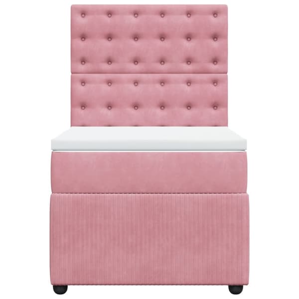 Ramsäng med madrass rosa 100x200 cm sammet