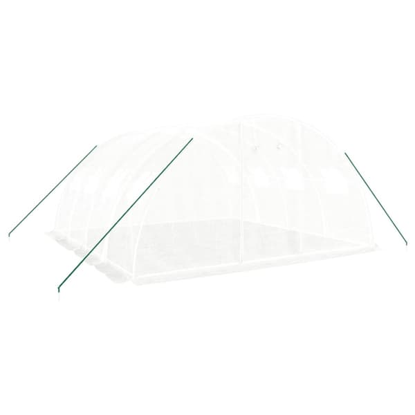 Växthus med stålram vit 16 m² 4x4x2 m