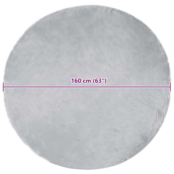 Fuskfäll matta TAFALLA Grå Ø 160 cm Polyester