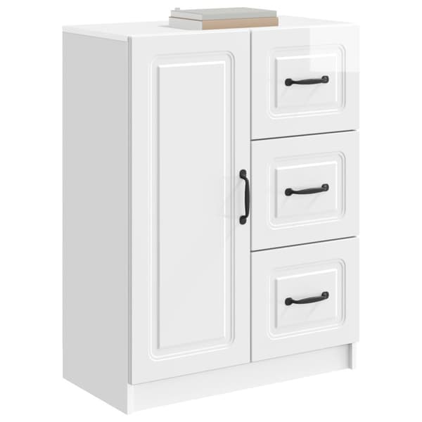 Sideboard Vit högglans 66 x 34,5 x 87 cm Konstruerat trä