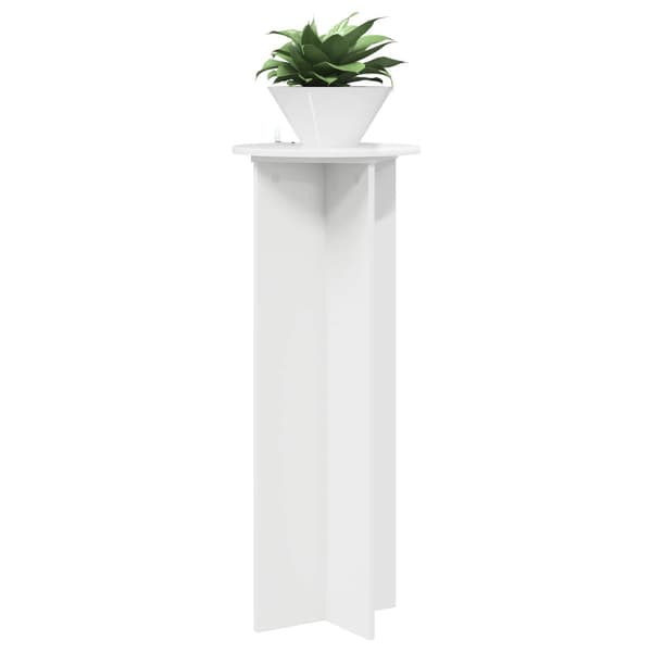 Växtställ 2 pcs Vit högglans Ø40 x 100 cm Konstruerat trä