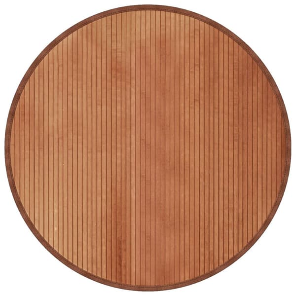 Matta rund brun 100 cm bambu