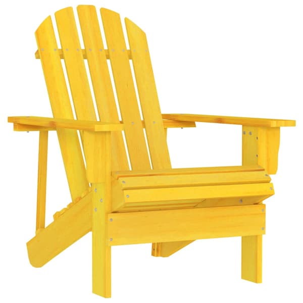 Adirondackstol massivt granträ gul