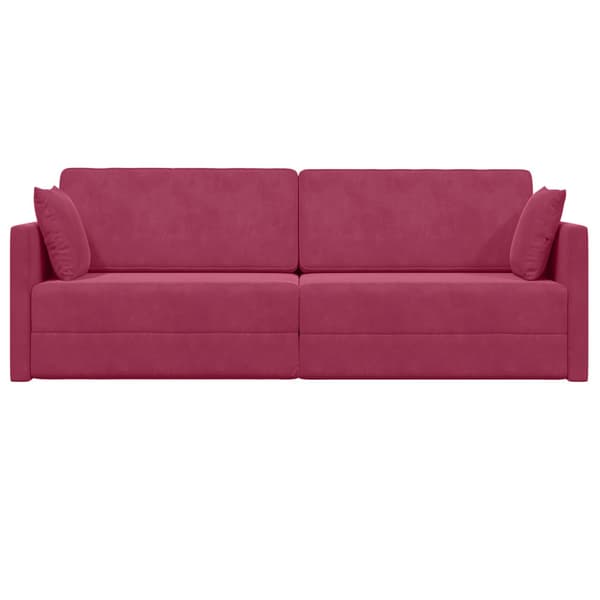 Golvbäddsoffa Vinröd 213 x 70 x 77 cm Sammet