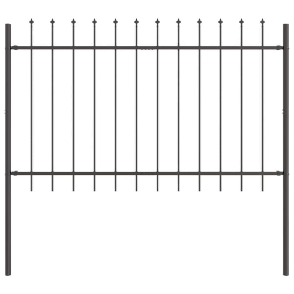 Trädgårdsstängsel 2 pcs Grå 3,4 x 1,2 m Pulverlackerad stål