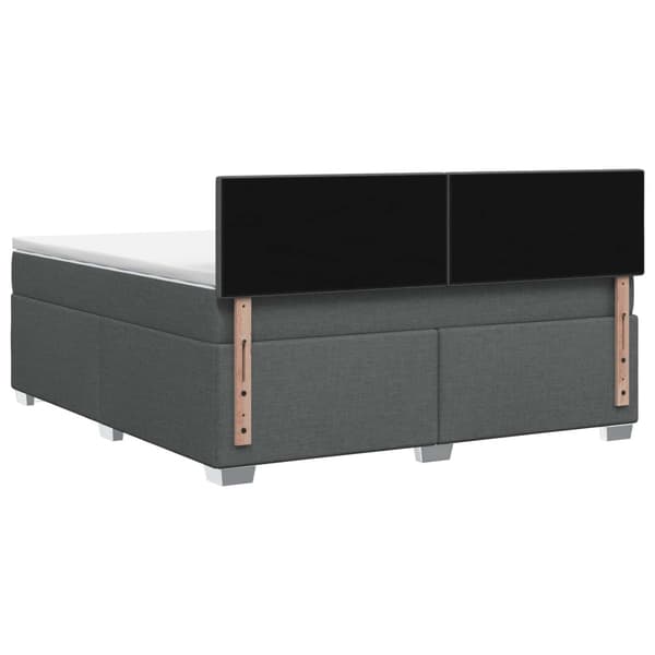 Boxspring säng med madrass och LED Mörkgrå 140 x 190 cm Tyg