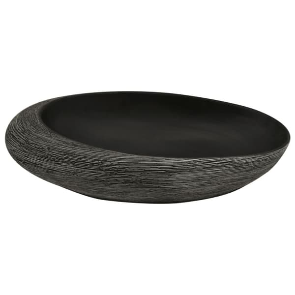 Handfat grå och svart oval 59x40x14 cm keramik