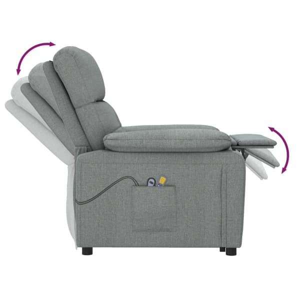 Elektrisk massagefåtölj mörkgrå tyg