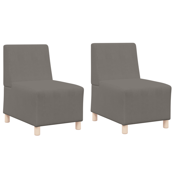 Modulsofa utan armstöd 2 pcs Ljusgrå 55 x 74 x 82 cm