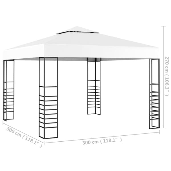 Paviljong 3x3 m vit