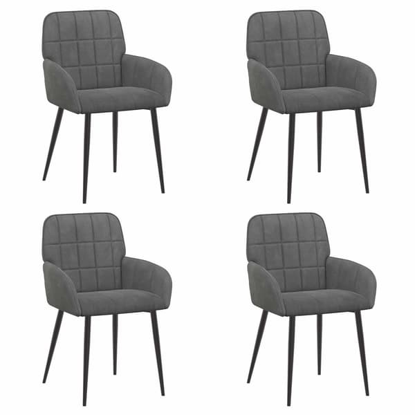 Matstolar 4 pcs Sammet Mörkgrå 57 x 50 x 85 cm