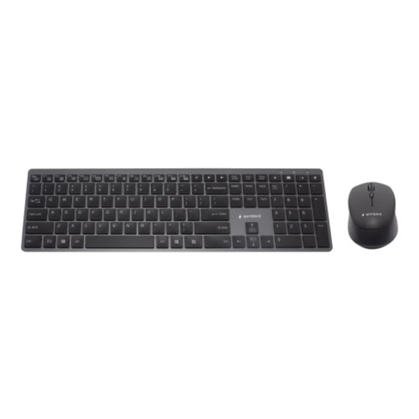 Gembird Backlight Pro Business Slim wireless desktop set - sats med tangentbord och mus - QWERTY - amerikansk - svart Inmatningsenhet Svart