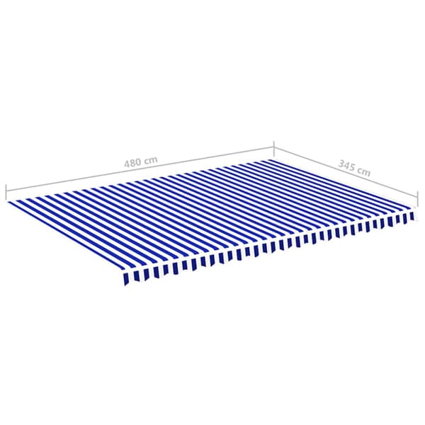 Markisväv blå och vit 5x3,5 m