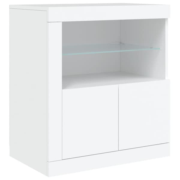Skänk med LED-belysning vit 162x37x67 cm