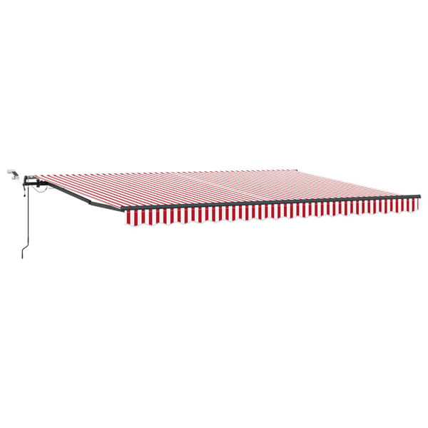 Utdragbar markis Röd och Vit 450 × 350 cm Polyester