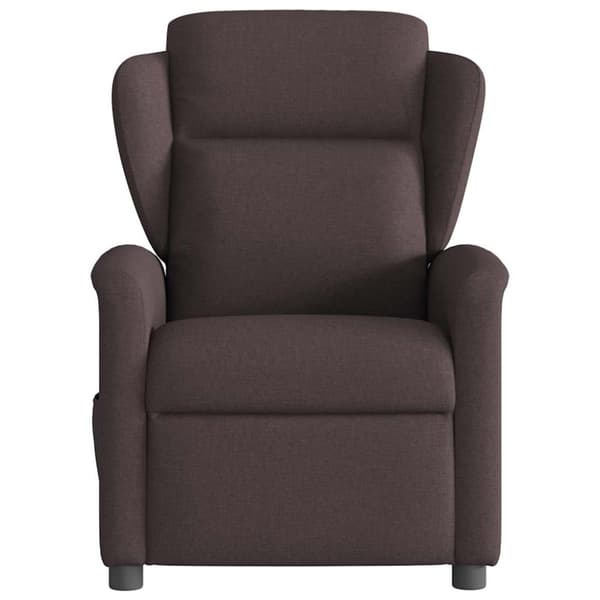 Elektrisk massagefåtölj mörkbrun tyg
