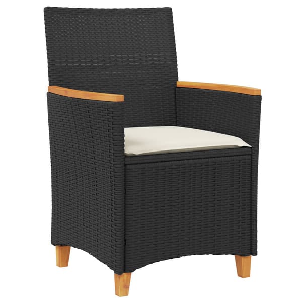 Trädgårdsmöbelset 5 pcs Svart konstrotting