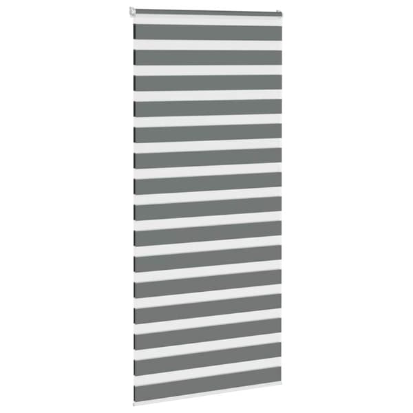 Rullgardin zebra mörkgrå 100x230 cm tyg bredd 95,9 cm polyester