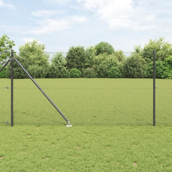 Svetsat Trådgärde med 7 Spikposter Grå 1.4x10 m Stål