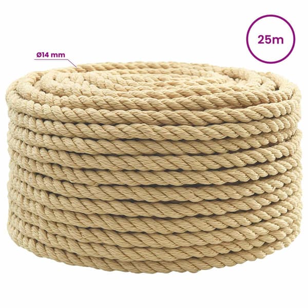 Mångsidigt bruksrep 14 mm 25 m Naturlig PP