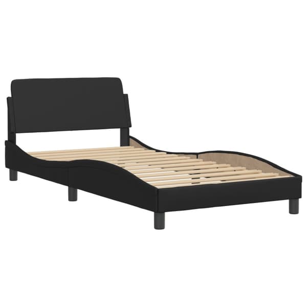 Bed Frame with LED without Mattress "Hvar" Black 100x200 cm