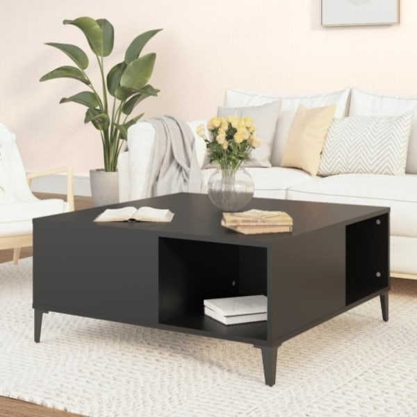 Soffbord svart 80x80x36,5 cm konstruerat trä