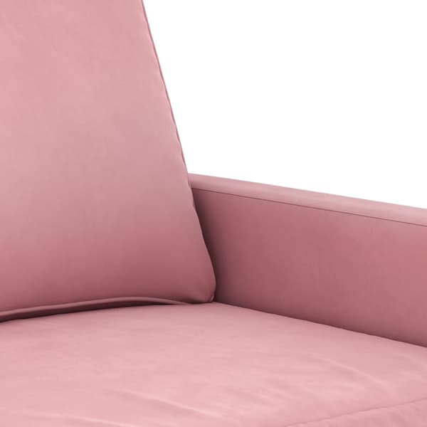 Soffgrupp med dynor 3 delar rosa sammet