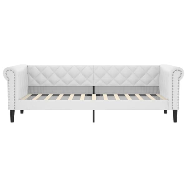 Dagbädd utdragbar vit 90x200 cm konstläder