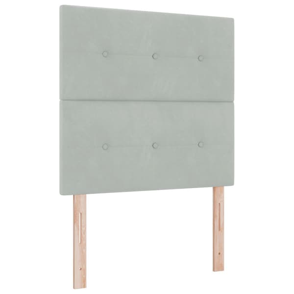 Bäddfjäder med madrass Ljusgrå 100 x 200 cm Sammet