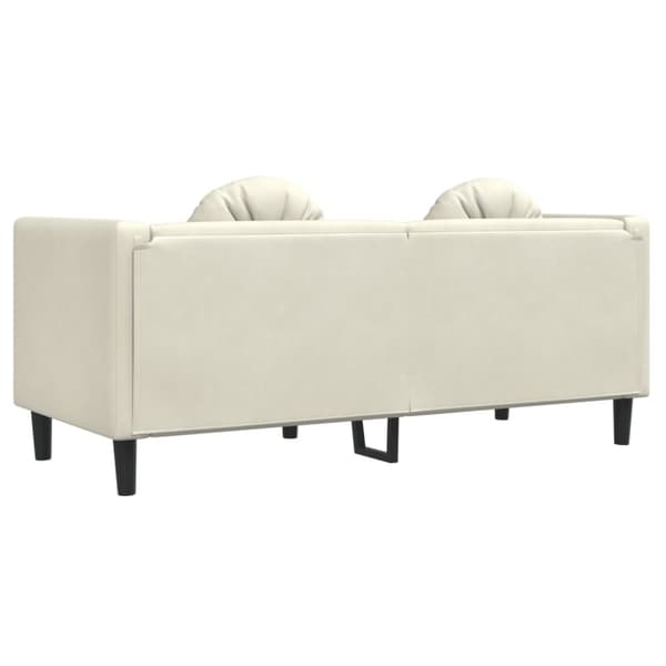 Soffa med kuddar 2-sits gräddvit sammet