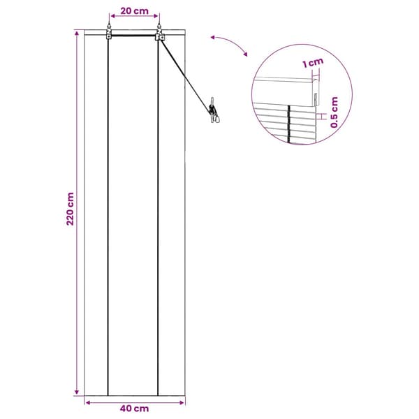 Rullgardin Brun 40 x 220 cm Bambu