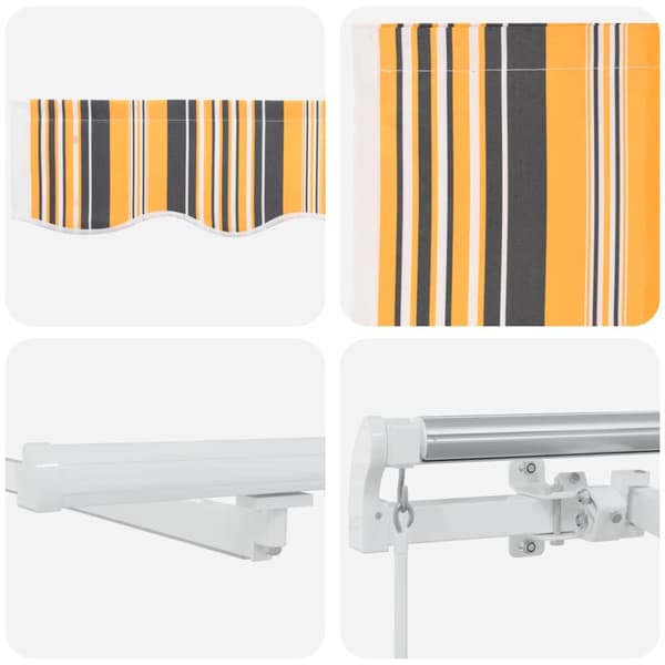 Utfällbar markis Flerfärgsdesign 450 × 350 cm Tyger och Stål