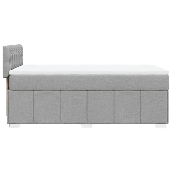 Ramsäng med madrass ljusgrå 100x200 cm tyg