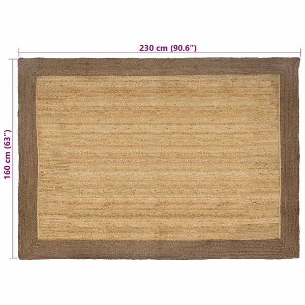 Områdesmattor Rektangulär Naturlig och grå 160 x 230 cm Jute