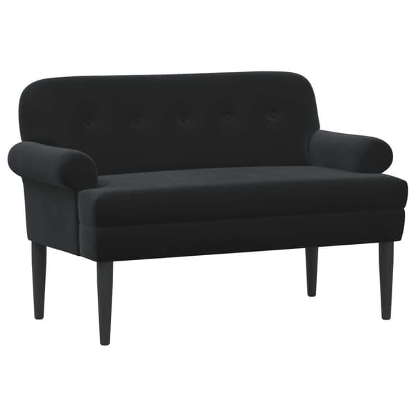 Loveseat med knapprapport Svart 120 x 66 x 78 cm Sammet (V)