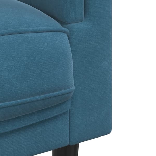 Soffa med kuddar 3-sits blå sammet