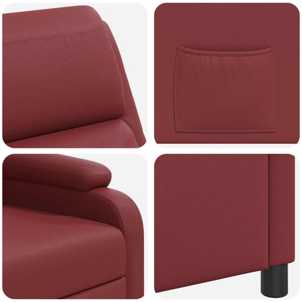 Recliner Vinröd Konstläder