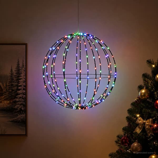 Julspira med belysning 192 LED-lampor Mångfärgad