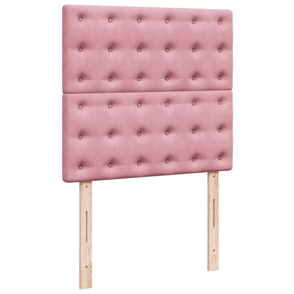 Ramsäng med madrass rosa 100x200 cm sammet