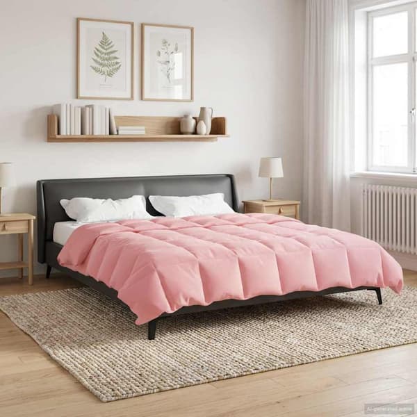 Vinter Täcke Quiltad Rosa 200 x 220 cm Mikrofiber