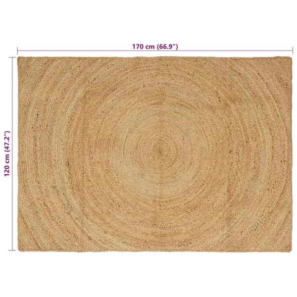 Områdesmattor Rektangulär Brun 120 x 170 cm Jute